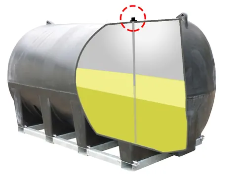 Fuel level sensor installed on a diesel (AGO) tank for remote fuel monitoring